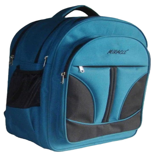 Premium Polyester School Bag - 50 x 30 x 25 inch, Black And Blue Design, Moisture Proof Zipper Top Backpack