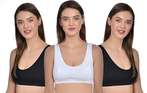 Sports Bra - Cotton, Regular Fit, Available in Multiple Colors | Breathable, Skin-Friendly, Thick Strap, Sleeveless, Fade & Wrinkle Resistant