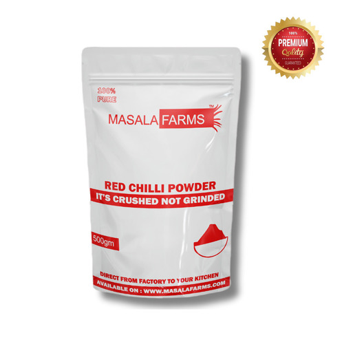 Red Chili Powder - 100% Pure Premium Quality, Health Friendly, Pesticide Free, Preservatives Free, Spicy Flavor, Red Color, Blended Powder, Room Temperature Storage