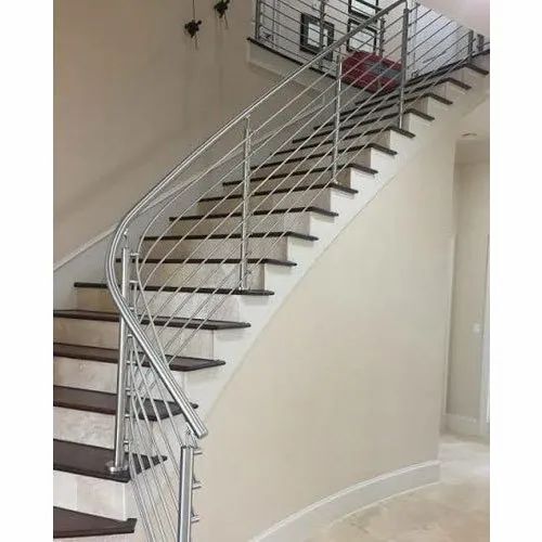 Staircase Grills - Stainless Steel, Customized Size, Grey Color | Decorative and Functional Design, Durable Material, Easy to Install and Maintain