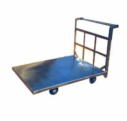 Steel Platform Trolley - Stainless Steel Material, Large Flat Surface, Sturdy Wheels | Durable, Flame Proof, Easy to Operate, Heavy Load Capacity