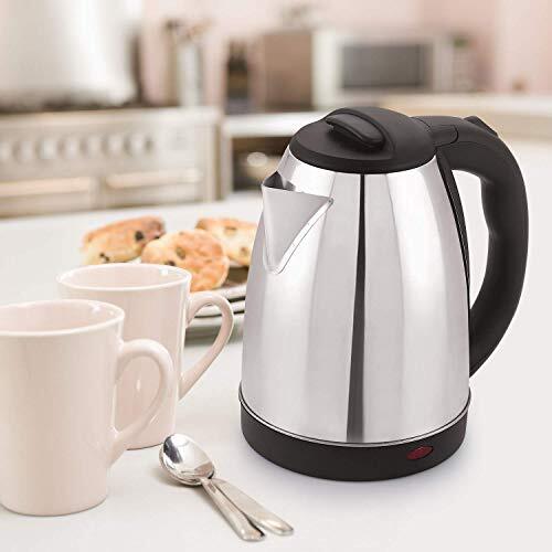 Automatic Electric Kettle - New Silver Finish, Durable Design | Automatic Shut Off, Overheat Fuse, Power Indicator, Steam Sensor Switch