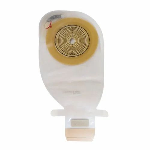 Colostomy Bag - Hdpe Material, 11.5 Inch Length, White And Yellow Color | Features: Portable, Wall Mounted, Disposable, Manual Operating Type, New Condition