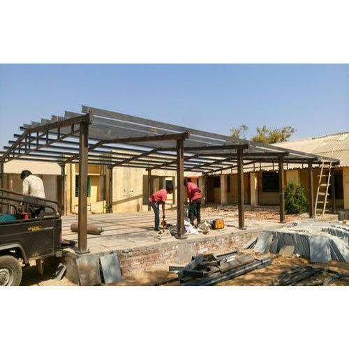 Fabrication Shed - Cement Board and Concrete, Durable Steel Framework with Weather-Resistant Design and High Load Capacity