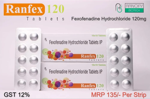 Fexofenadine HCL - 120mg Tablets | Prescription Required, For Hospital and Clinic Use, Store in Cool and Dry Place