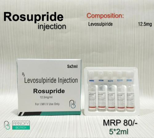 Levosulpiride Injection - 12.5mg Liquid Formulation | Prescription Required, For Hospital and Clinic Use, Store in Cool and Dry Place