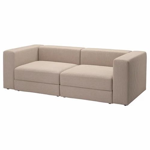 Modular Sofa - Premium Leather 2 Seater, Eco-Friendly Wooden Frame, Rectangular Shape, Attractive Brown Design with Cushions Included