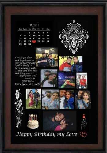 Photo Frame - Non-Foldable Standard Size Lightweight Black Rectangular Design with Water and Scratch Resistance