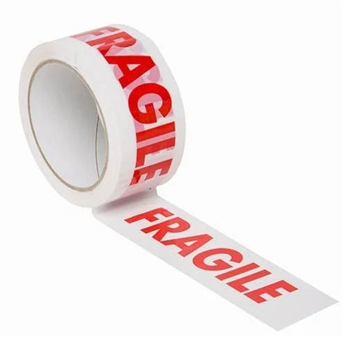 Printed Packing Tape - Bopp Material, 20-40mm Width, White Color | Customizable Logos, Strong Adhesive, Tamper-resistant