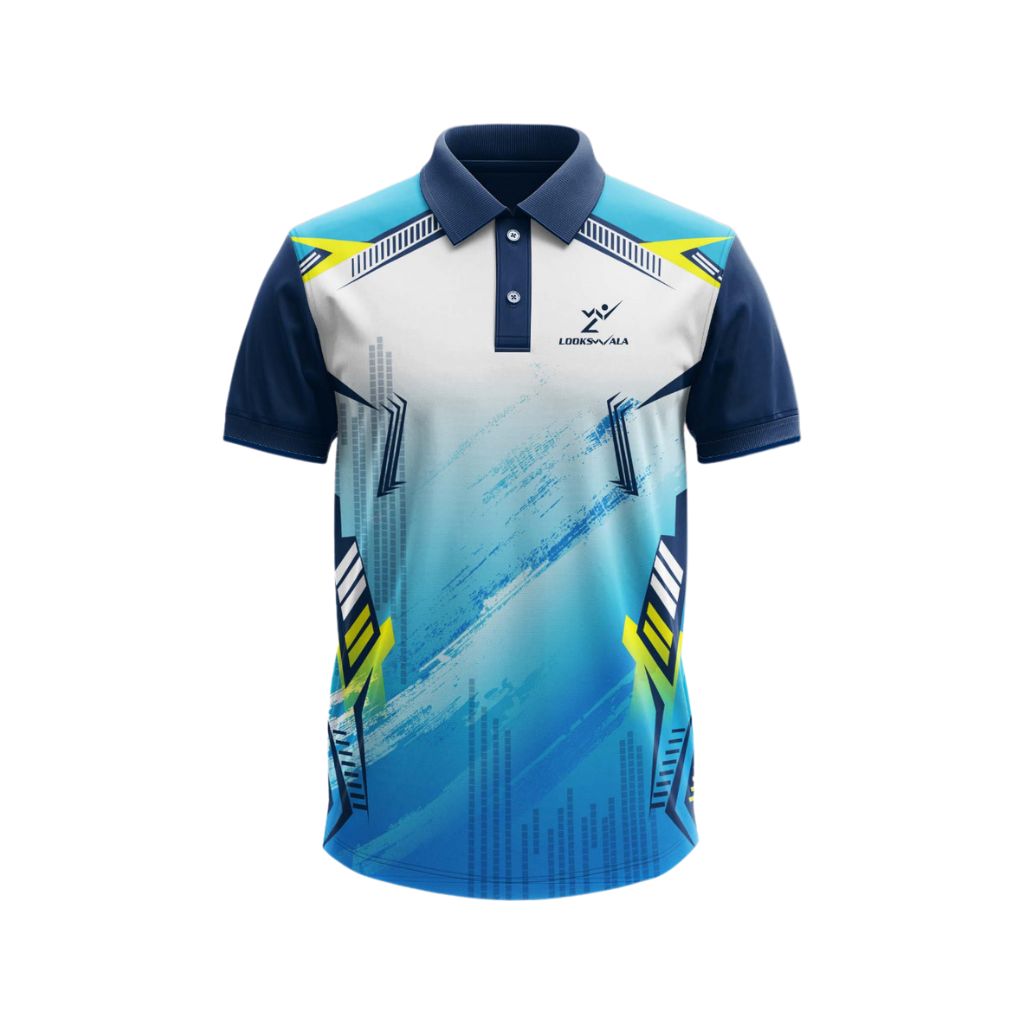 Sportswear T Shirt - Polyester , Small to XL Size, Multicolor Printed Half Sleeves, Slim Fit Style for Men