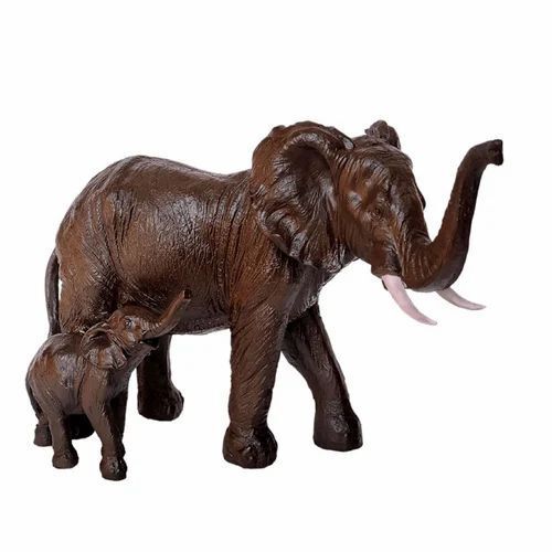 Antique Polyresin Elephant Figurine Statue