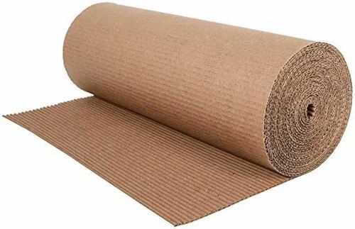 Brown Corrugated Roll - Durable Eco-friendly Paper Type, Recycled Design | Chemical Mechanical Pulp, Plain Pattern