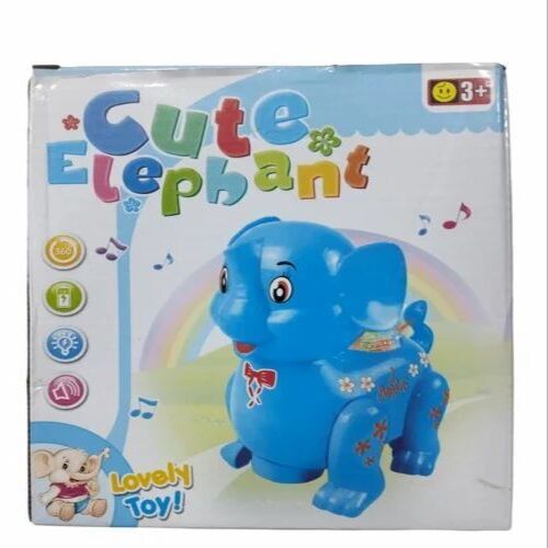 Cute Elephant Lovely Toy - Plastic, 60cm Height, Blue Color | Suitable for Ages 3+, Features Customizable Size and Rectangular Shape