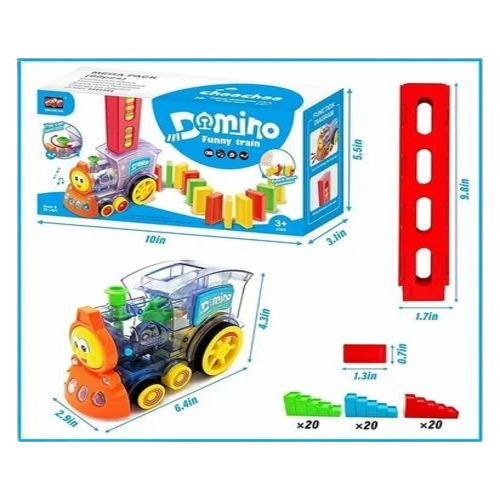 Domino Funny Train - Plastic Mini Series Quoits | Battery Operated, Sound Features, Customizable Size, Age Group: 5 Years