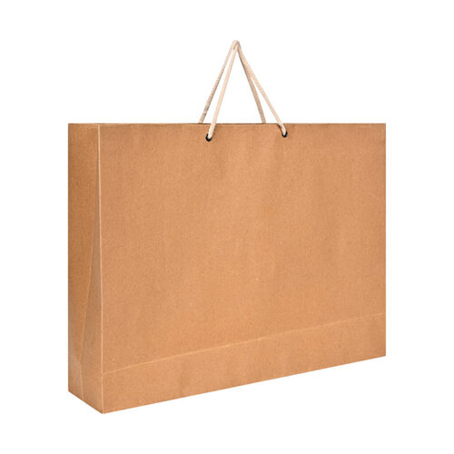 Kraft Paper Brown Bags - 16"x12"x3.5" | Eco-Friendly, Brown, Hand Length Handles, Customizable Designs, Durable for Heavy Items, Flat Bottom for Stability