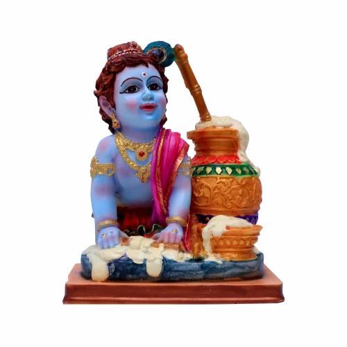 Krishna Polymarble Statue - Multicolour, 20 CM X 16 CM X 15 CM , Eco-Friendly Material, Suitable for Indoor Worship