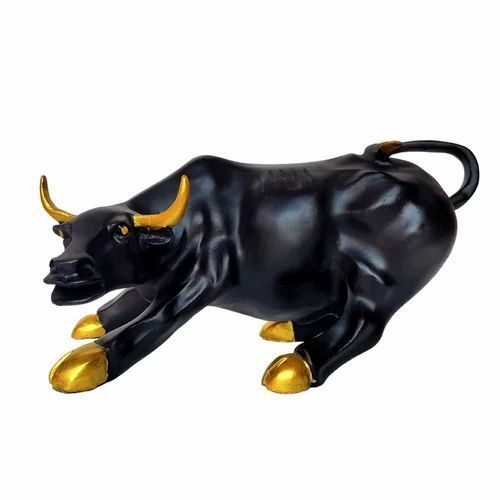 Polyresin Black Bull Statue