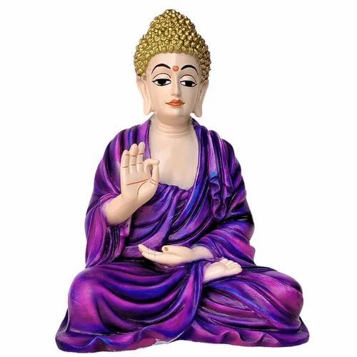 Purple Buddha Polyresin Meditating Statue