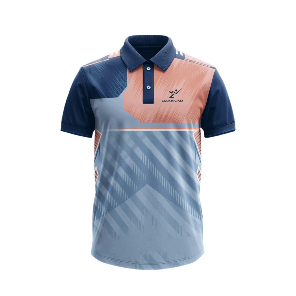 Sportswear T Shirt - Slim Fit, Collar Neck, Half Sleeves | Polyester Material, Available Sizes S, M, L, XL, Blue Color, Designed for Men, Ideal for Winter Sportswear