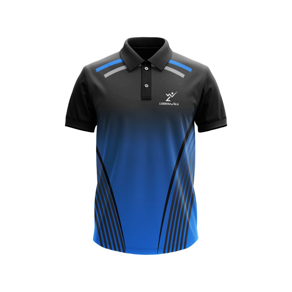 Sportswear T Shirt - Polyester, Small to XL Sizes, Multicolor, Half Sleeves, Collared Neck, Slim Fit, Adult Men's Activewear