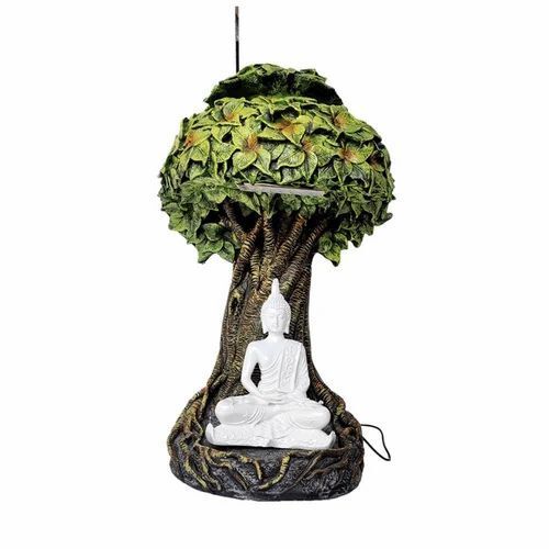 White Buddha Led Tree Resin Statue