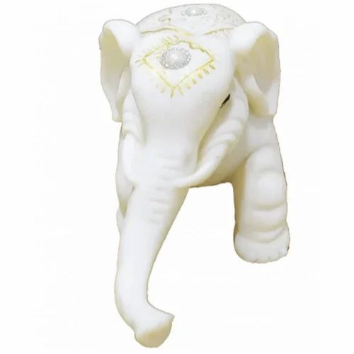 White Marble Elephant Statue