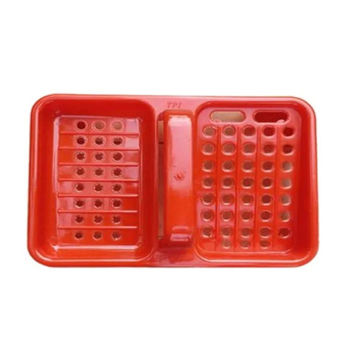 Bathroom Plastic Soap Dish - Durable Plastic, 10x8 Inch, Glossy Red | Water-Resistant, Compact, Non-Slip Base, Wall-Mountable, Easy to Clean