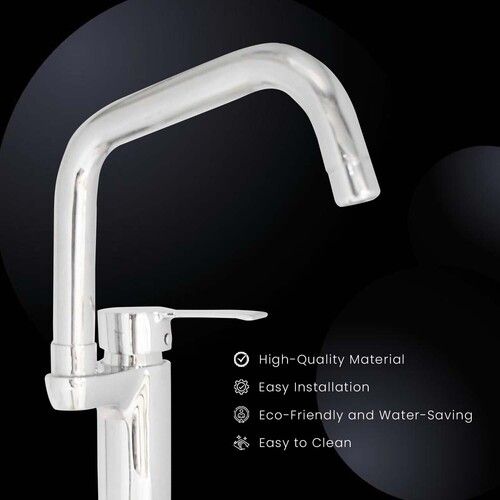 Brass Kitchen Sink Mixer Single Lever Tap - Color: Silver