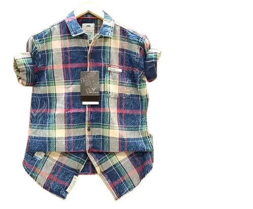 Check Shirts - Cotton, Slim Fit , Breathable Green Print for Adult Male