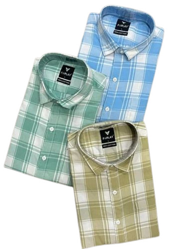 Checks Shirts - Cotton, Sizes S-L-XL, All Colors | Light Weight, Breathable, Full Sleeves, 100% Washable, Printed Design