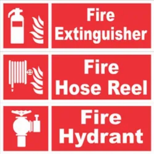 Fire Equipment Signage - Plastic Material, 12x15 Inches , Bold Red Color, High Visibility, Clear Iconography, Reflective, Water-Resistant, Easy Installation