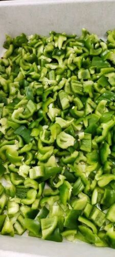 Frozen Green Capsicum - 100% Pure, Very Good Quality Vegetable | Frozen Texture, Baked Processing Form, Shelf Life of 7 Days, Store in Cool & Dry Places