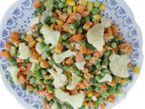 Frozen Mixed Vegetables - 1KG A Grade IQF, 100% Pure, Good for Health, Baked Texture, Frozen for 7 Days, Packaged in Plastic Bag