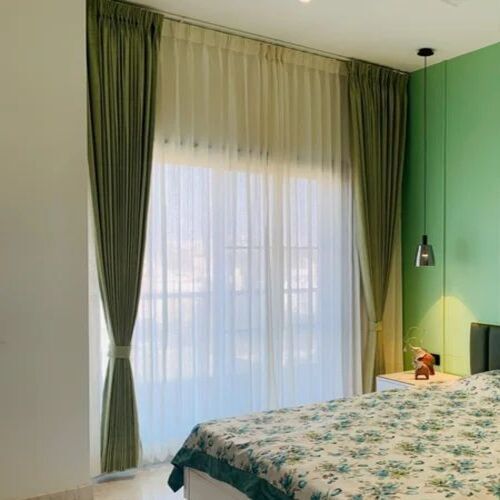 Green Bedroom Curtain Set