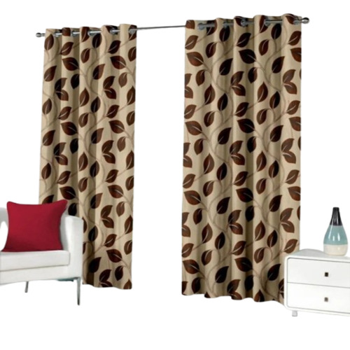 Jacquard Fancy Curtain - Premium Quality Polyester 215 cm Length , Optimum Printed Design for Doors and Windows, Golden Color
