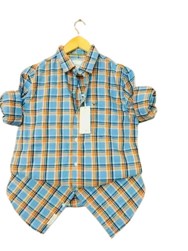 Men Check Shirts - Cotton, Slim Fit, S/M/L/XL Size, Green Color | Lightweight, Breathable, Full Sleeves, Button Down Collar, Check Print, Suitable for Summer/Winter