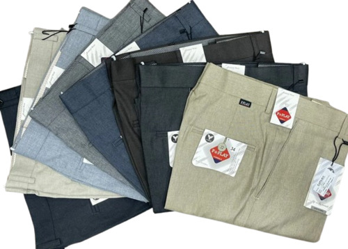 Mens Formal Pants - Cotton Blend, Regular Fit | Washable, Lightweight and Breathable, Three Pockets, Plain Pattern, Suitable for Rainy, Spring, and Summer Seasons