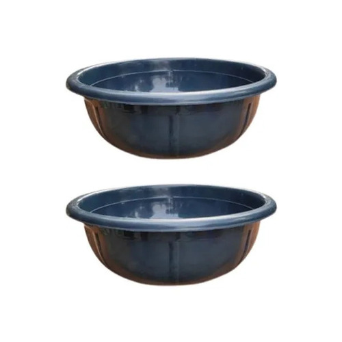 Plastic Ghamela - 20 Liter Capacity, 17 and 20 Inch Round | Lightweight, Durable, Stain-Resistant, Easy to Clean, Rigid Black Plastic