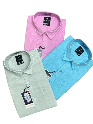 Pure Linen Shirt - 100% Cotton, Available in S, M, L, XL Sizes | Lightweight, Breathable, Full Sleeves, Classic Collar, Ideal for All Seasons