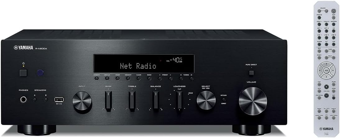 R-N600A Network Receiver with Streaming, Phono and Built-in DAC, Black 
