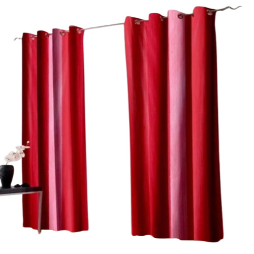 Red Hot Modern Heavy Door Curtain - Polyester, 215 cm Length, Red Color | Customize Size, Golden Color Option Available