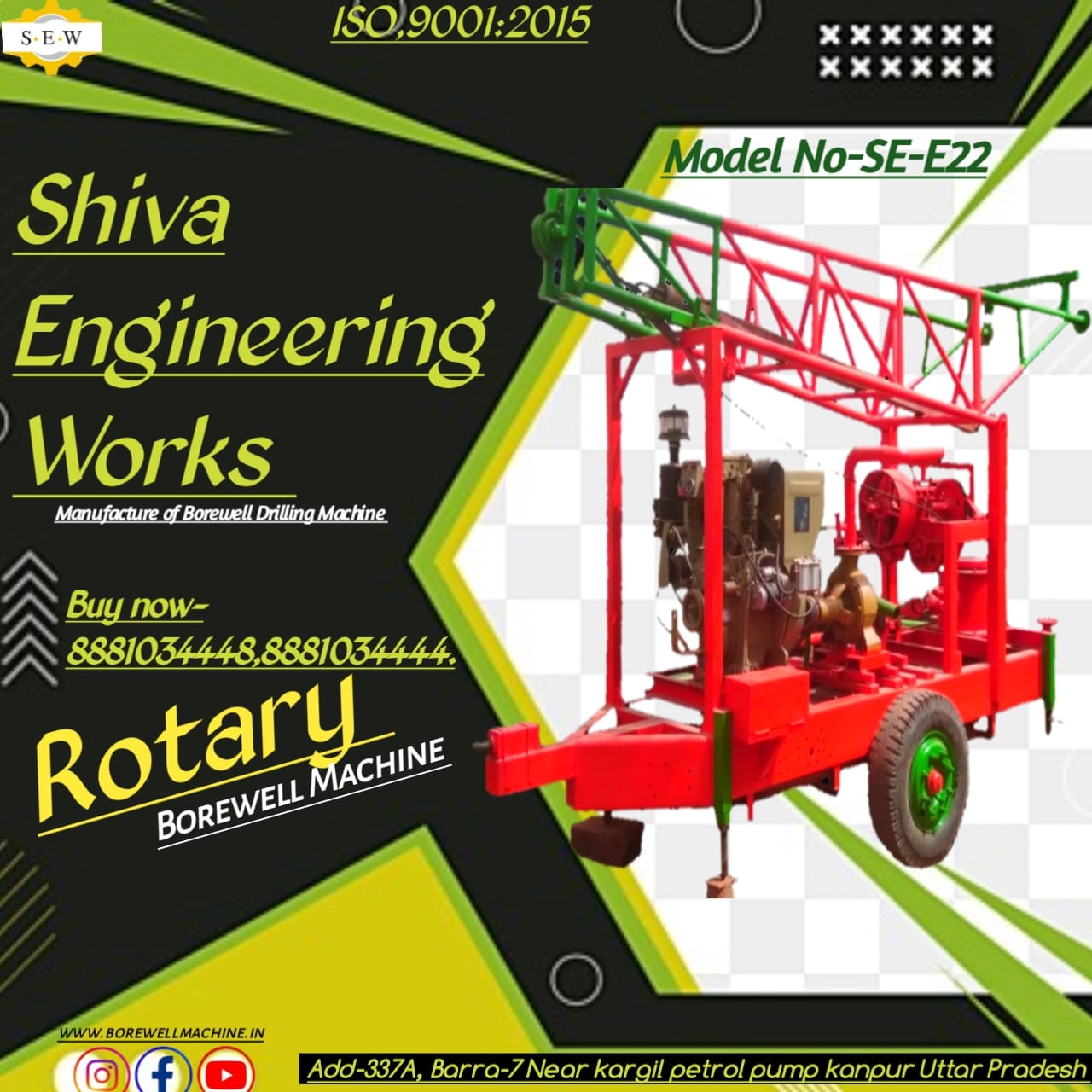 Roatary Borewell Drilling Machine