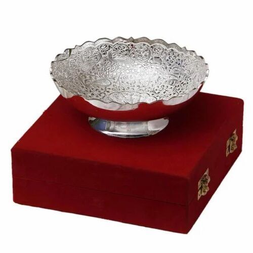 Silver Floral Shape Bowl - Premium Quality Aluminum Alloy, 4 Inch Polished Silver Finish | Customizable Size, Optimum Condition
