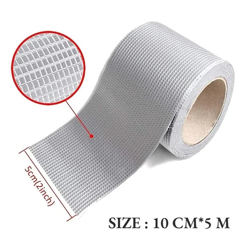 Waterproof Adhesive Tape - 60 mm Width, 50 m Length, 4 mm Thickness | Silver Color, Single-Sided Adhesive