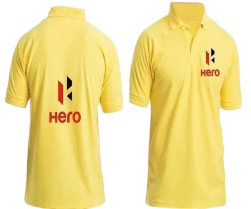 Men's Regular Fit Casual T-Shirt - Polyester, Short Sleeves, Yellow Color, Printed Attractive Pattern, Unisex Design, Available in S, M, L, XL Sizes