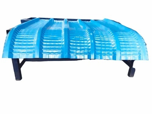 Crimp Curved Sheet - Galvanised, 0.80 mm Thickness, 8 ft Length, Blue Color | Standard Size, Plain Pattern, Curved Shape, PPGL Material