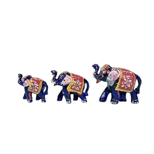 Paper Mache Elephant Idols Set Of 3 - Paper Mache