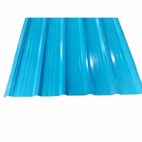 Ppgi Color Coated Roofing Sheet - 0.50mm Thickness, 3 ft Width, Blue Color | Material: Ppgi, Pattern: Plain, Shape: Rectangular, Type: Roofing Sheet