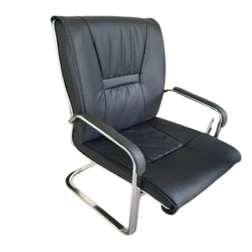 Rexine Visitor Chair - Mild Steel Frame, Mid Back Design | Premium Quality, Optimum Comfort for Office Use