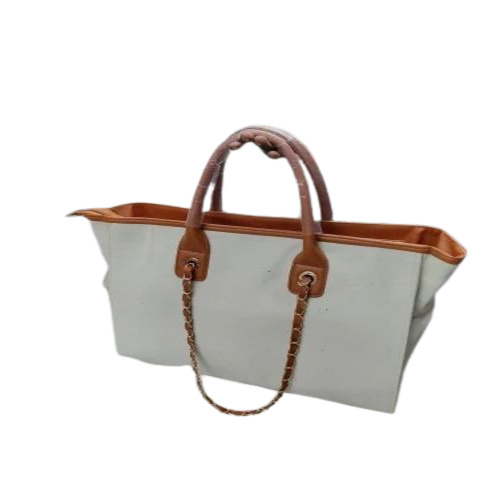 Canvas Ladies Handbag - 16x13 Inches, Black Plain Design | Premium Quality, Optimum Capacity 5-10 Kgs, Loop Handle